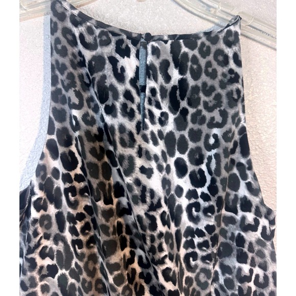 Express Leopard Print Halter Dress Women's Medium Belted Black & White Lined - Picture 10 of 10
